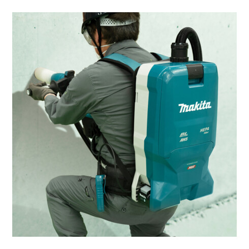 Makita Akku-Rucksackstaubsauger 40V max., 200 mbar, 6 l