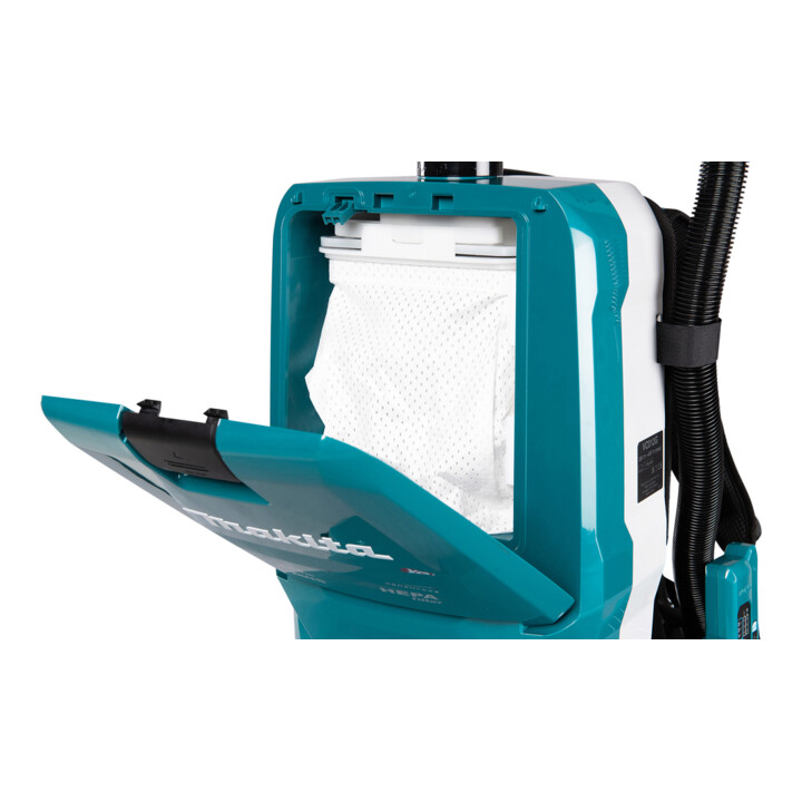 Makita Akku-Rucksackstaubsauger 40V max., 200 mbar, 6 l