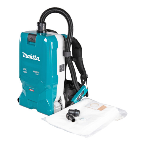 Makita Akku-Rucksackstaubsauger 40V max., 200 mbar, 6 l
