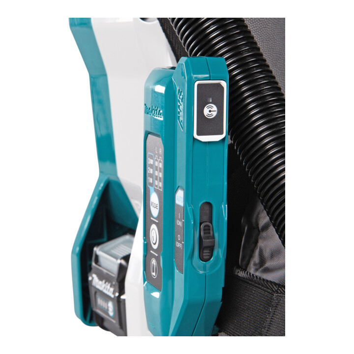 Makita Akku-Rucksackstaubsauger 40V max., 200 mbar, 6 l