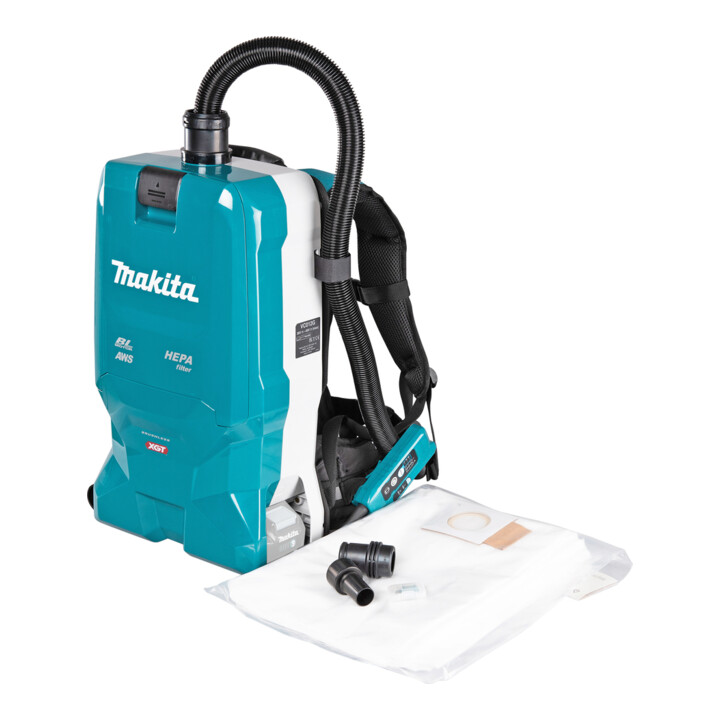 Makita Akku-Rucksackstaubsauger 40V max., 200 mbar, 6 l