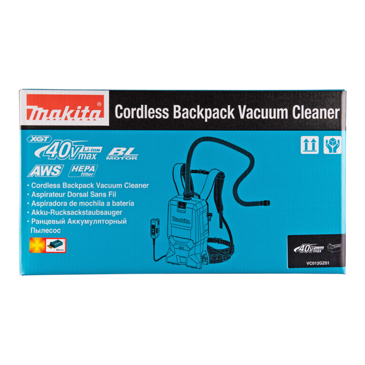 Makita Akku-Rucksackstaubsauger 40V max., 200 mbar, 6 l
