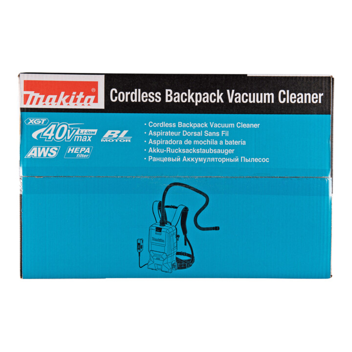 Makita Akku-Rucksackstaubsauger 40V max., 200 mbar, 6 l