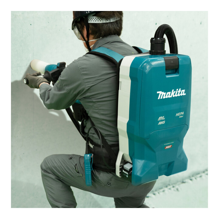 Makita Akku-Rucksackstaubsauger 40V max., 200 mbar, 6 l