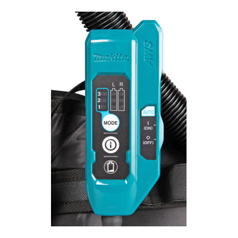 Makita Akku-Rucksackstaubsauger 40V max., 200 mbar, 6 l