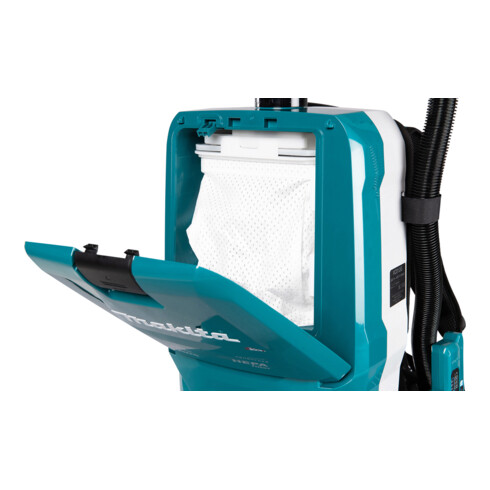 Makita Akku-Rucksackstaubsauger 40V max., 200 mbar, 6 l