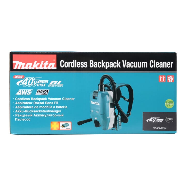 Makita Akku-Rucksackstaubsauger 40V max. mit AWS (ohne Akku, ohne Ladegerät)