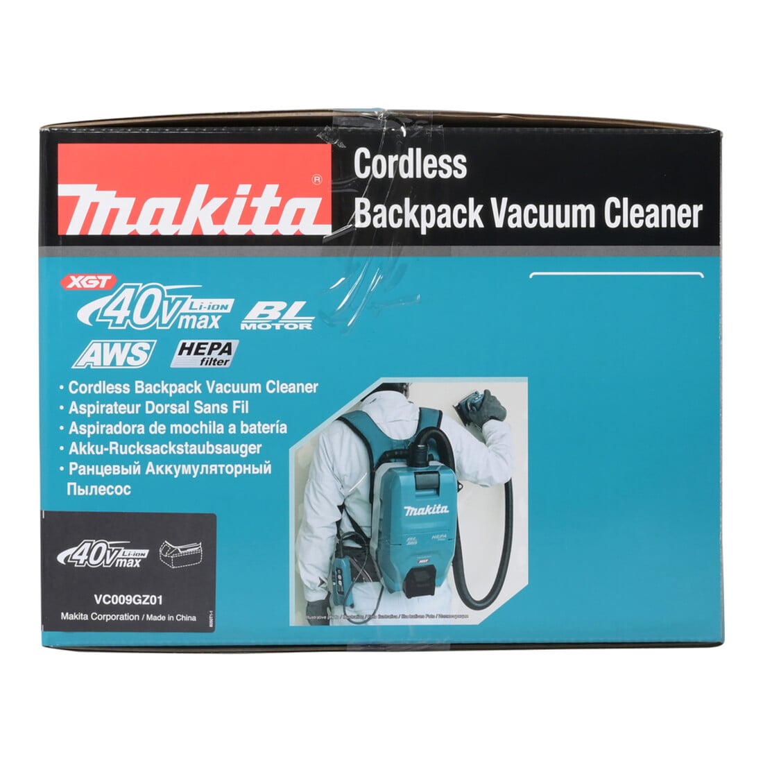 Makita Akku-Rucksackstaubsauger 40V max. mit AWS (ohne Akku, ohne Ladegerät)