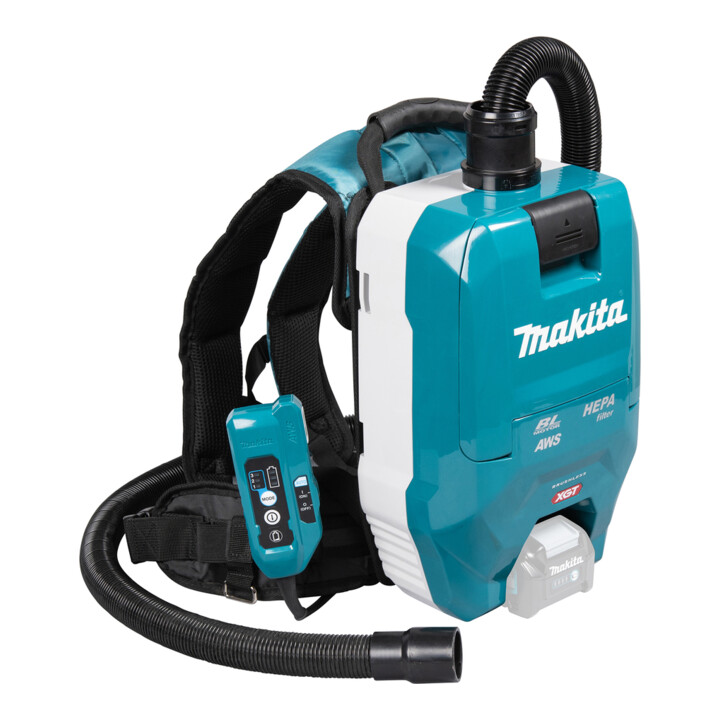 Makita Akku-Rucksackstaubsauger 40V max. mit AWS (ohne Akku, ohne Ladegerät)