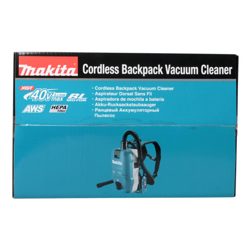 Makita Akku-Rucksackstaubsauger 40V max. mit AWS (ohne Akku, ohne Ladegerät)