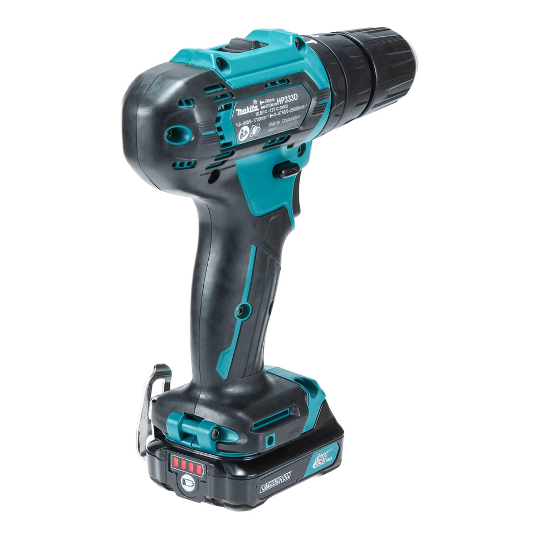 Makita Akku-Schlagbohrschrauber 12 V max. / 2,0 Ah, 2 Akkus + Ladegerät in Transportkoffer HP333DSAX1