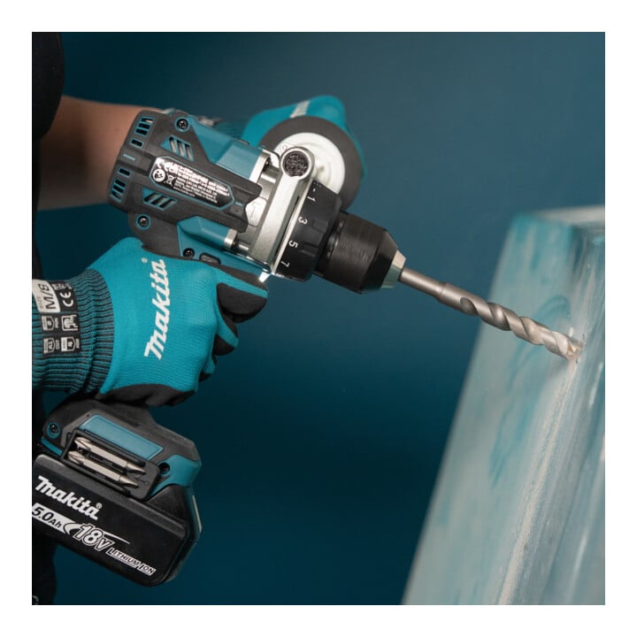 Makita Akku-Schlagbohrschrauber 18V 5,0 Ah 2 Akkus Ladegerät MAKPAC