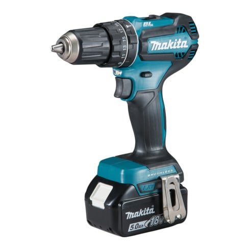 Makita Akku-Schlagbohrschrauber 18V mit 2 Akkus 5,0Ah und Ladegerät (DHP485RTJ)