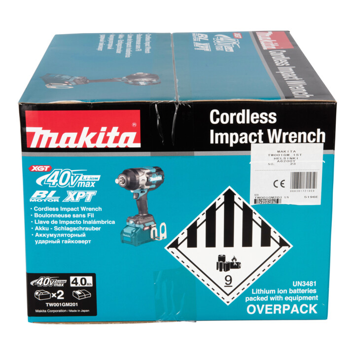Makita Akku-Schlagschrauber 40 V max. / 4,0 Ah, 2 Akkus + Ladegerät im MAKPAC TW001GM201