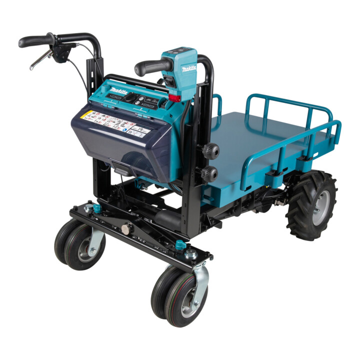 Makita Akku-Schubkarre 2x18V, 300 kg, 0-1,5/3,5 km/h, höhenverstellbare Ladefläche
