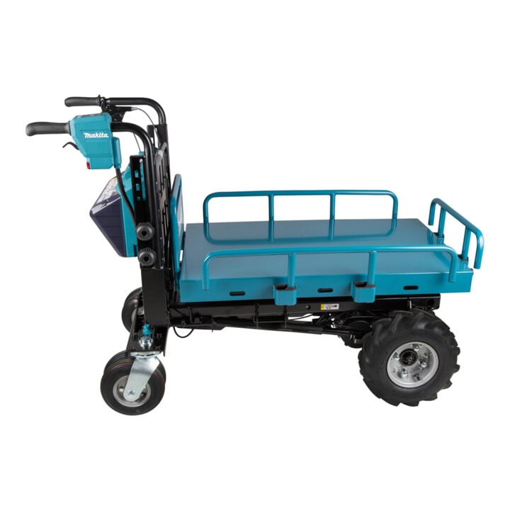 Makita Akku-Schubkarre 2x18V, 300 kg, 0-1,5/3,5 km/h, höhenverstellbare Ladefläche