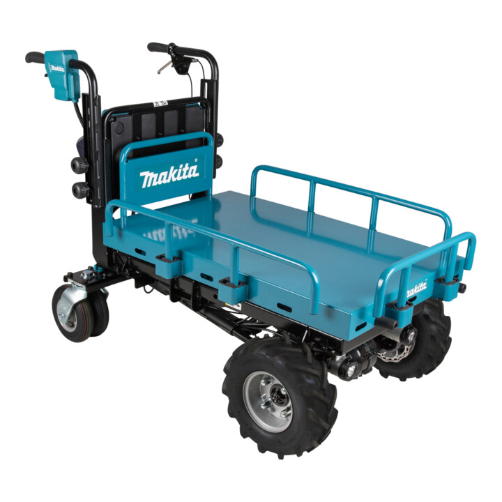 Makita Akku-Schubkarre 2x18V, 300 kg, 0-1,5/3,5 km/h, höhenverstellbare Ladefläche