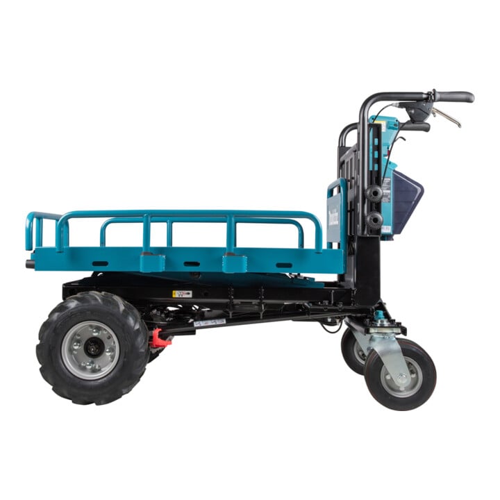Makita Akku-Schubkarre 2x18V, 300 kg, 0-1,5/3,5 km/h, höhenverstellbare Ladefläche