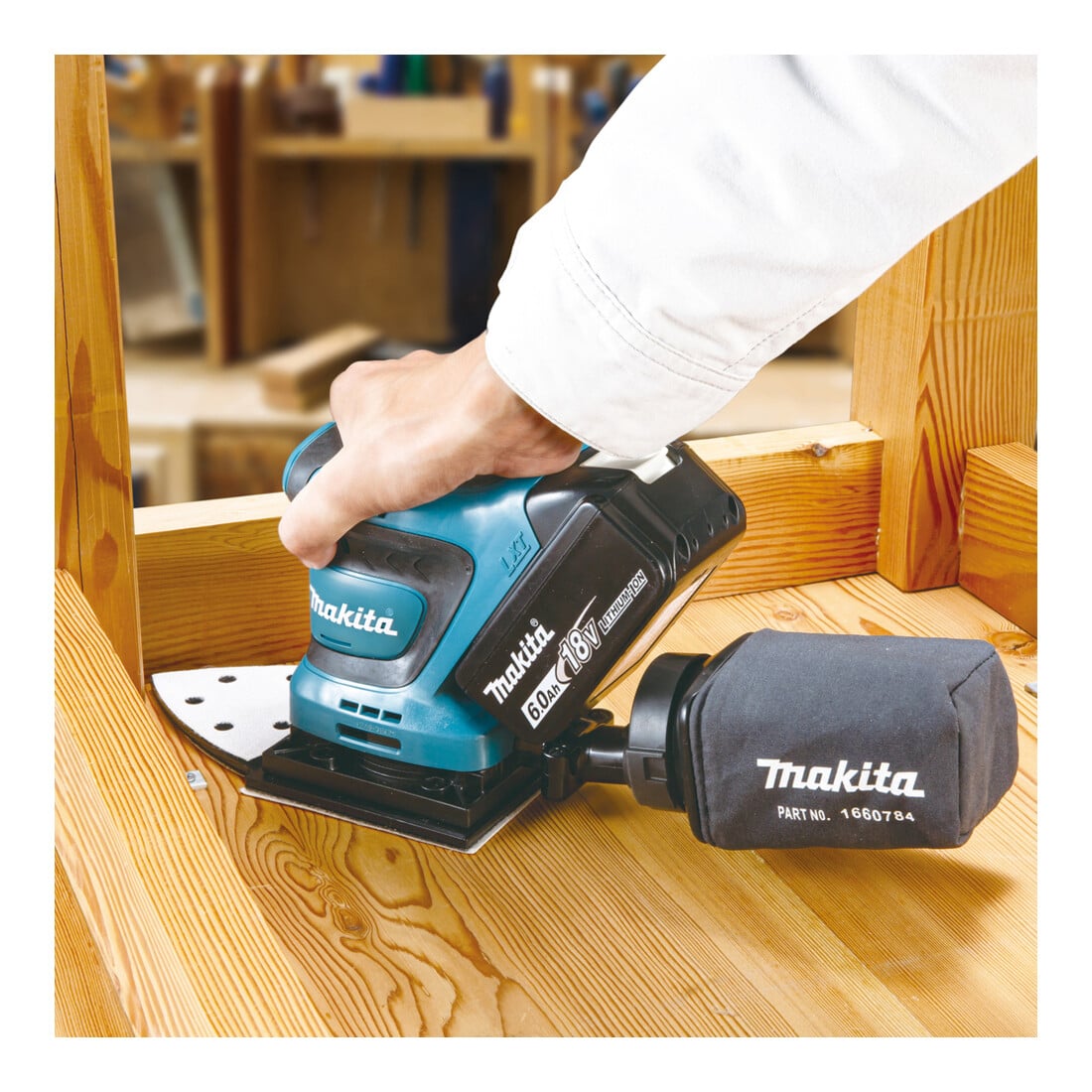 Makita Akku-Schwingschleifer 18V (ohne Akku, ohne Ladegerät)