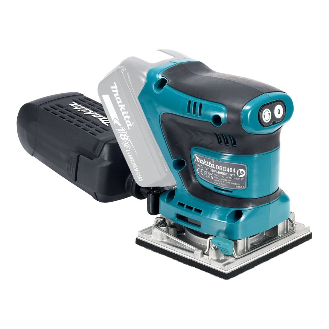 Makita Akku-Schwingschleifer DBO484Z, 18V, 112x102 mm, 14.000 min⁻¹
