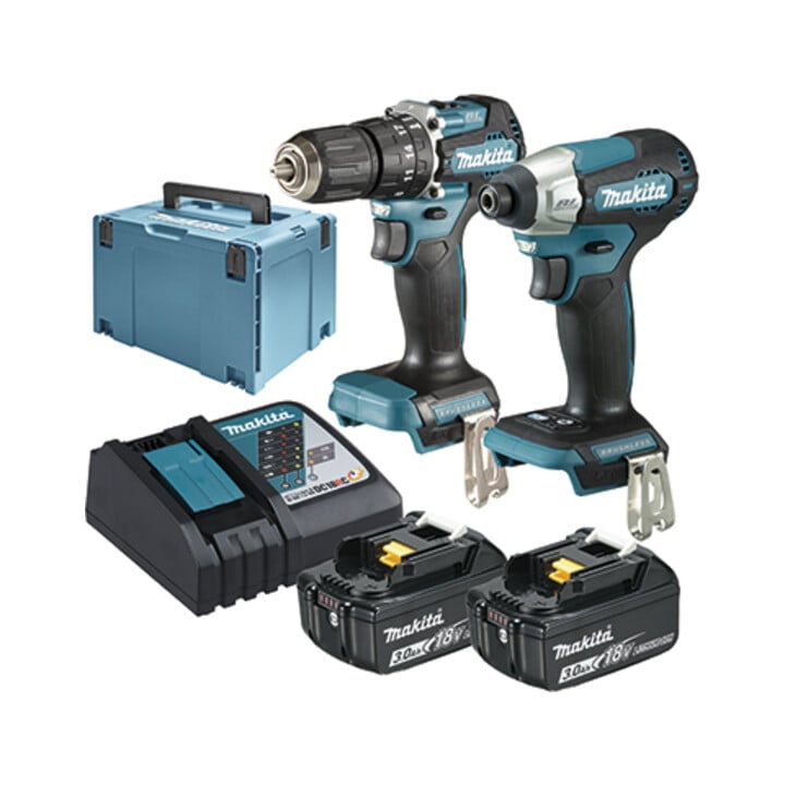 Makita Akku-Maschinen-Set mit Schlagbohrschrauber und Schlagschrauber 18V DLX2414JX4