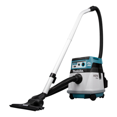 Makita Akku-Staubsauger 15L 2x18V Trocken (ohne Akku, ohne Ladegerät) inkl. AWS Funk-Adapter WUT01