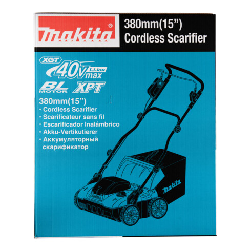 Makita Akku-Vertikutierer 40V, 38 cm, 3200 U/min, ohne Akku