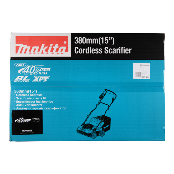 Makita Akku-Vertikutierer 40V, 38 cm, 3200 U/min, ohne Akku