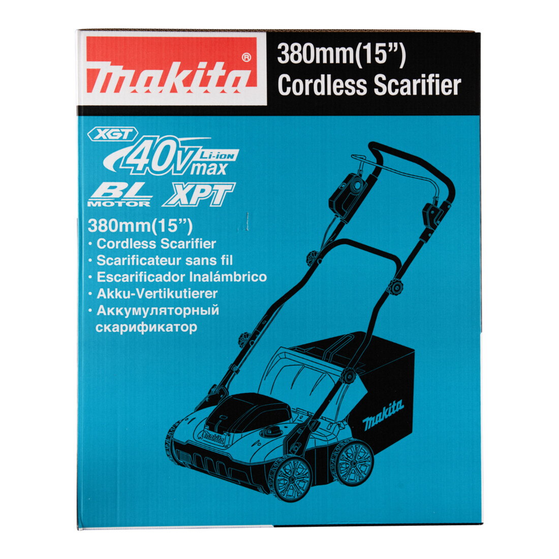 Makita Akku-Vertikutierer 40V, 38 cm, 3200 U/min, ohne Akku