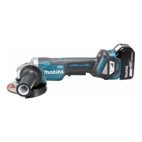 Makita Akku-Winkelschleifer 18 V / 5,0 Ah, 2 Akkus + Ladegerät im MAKPAC DGA515RTJ