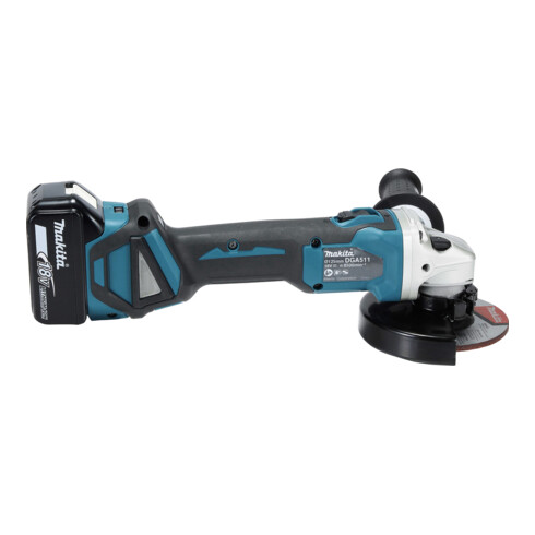 Makita Akku-Winkelschleifer DGA511RTJ, 18 V / 5 Ah, 2 Akkus + Ladegerät im MAKPAC