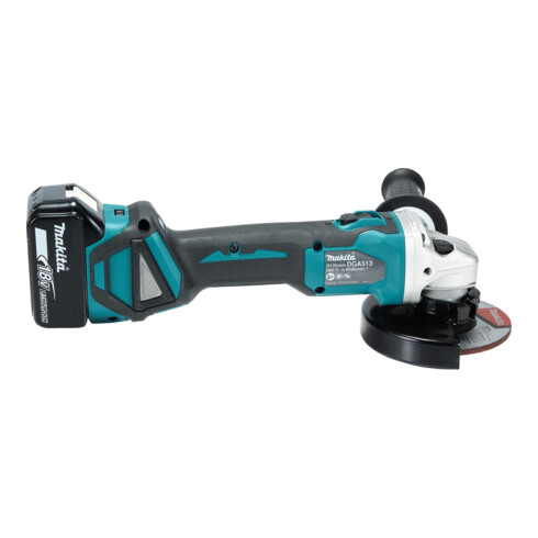Makita Akku-Winkelschleifer DGA513RTJ 18 V / 5,0 Ah, 2 Akkus + Ladegerät im MAKPAC