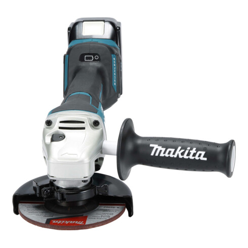 Makita Akku-Winkelschleifer DGA517RTJ, 18 V, 5,0 Ah mit Paddleschalter, 2 Akkus und Ladegerät, im MAKPAC