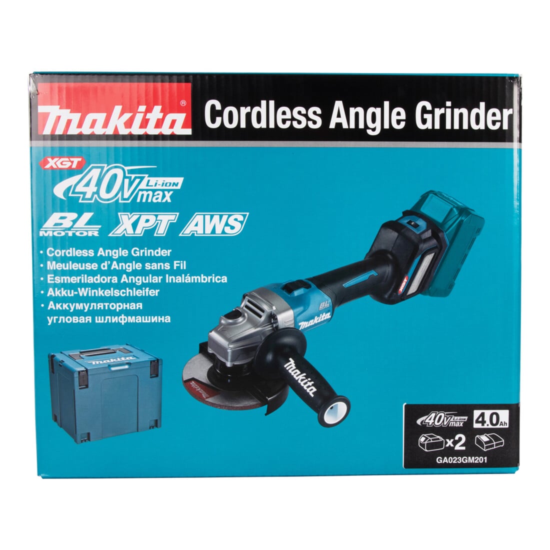 Makita Akku-Winkelschleifer XGT 40V GA023GM201