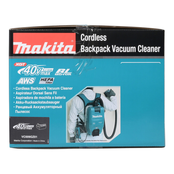 Makita Aspirateur sac à dos sans fil 40V max. avec AWS (sans batterie, sans chargeur)