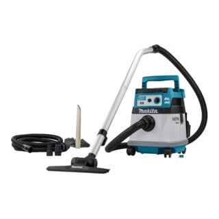 Makita Aspirateur sans fil 15L 2x18V sec (sans batterie, sans chargeur) avec adaptateur radio AWS WUT01