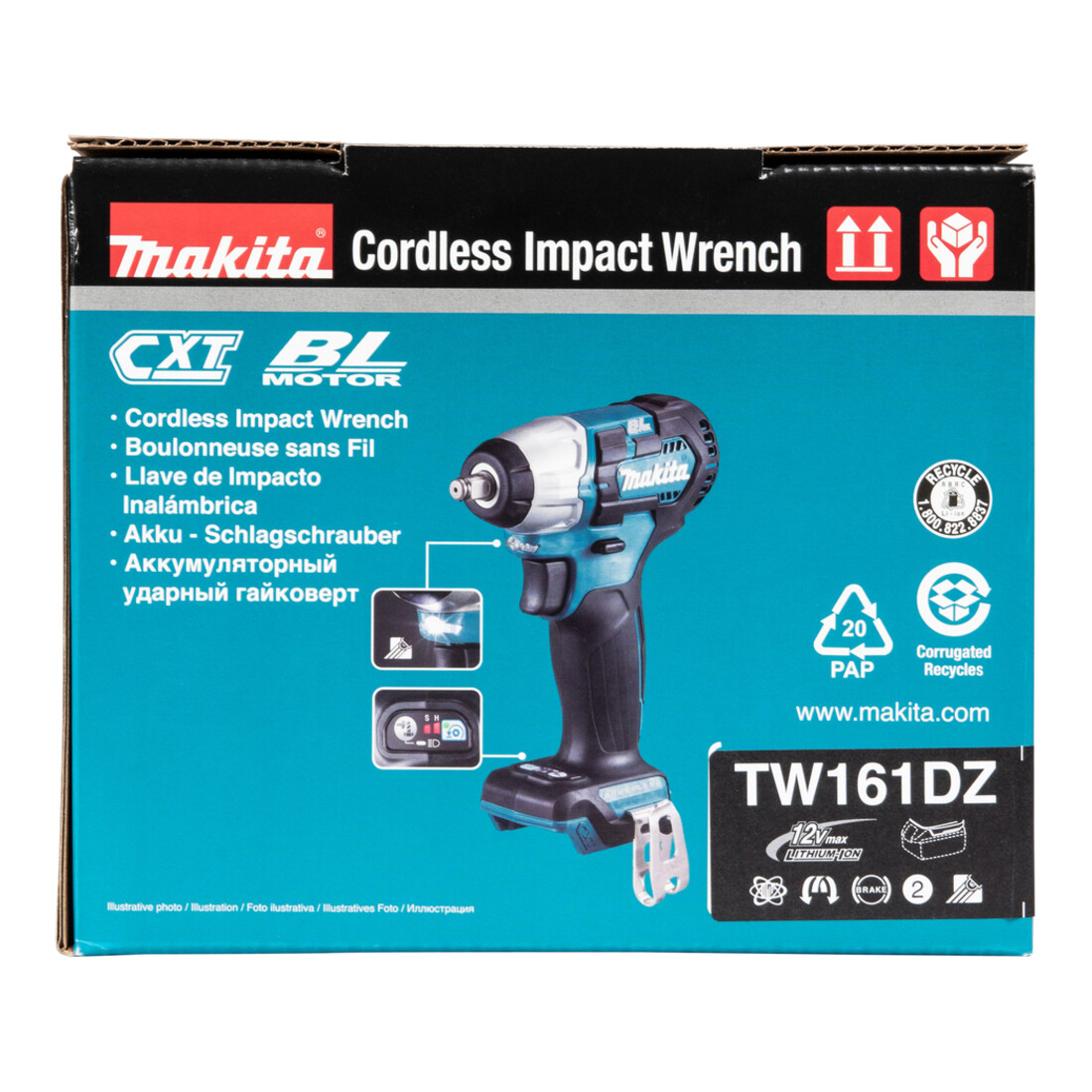 Makita Avvitatore a impulsi a batteria 12V max. TW161DZ