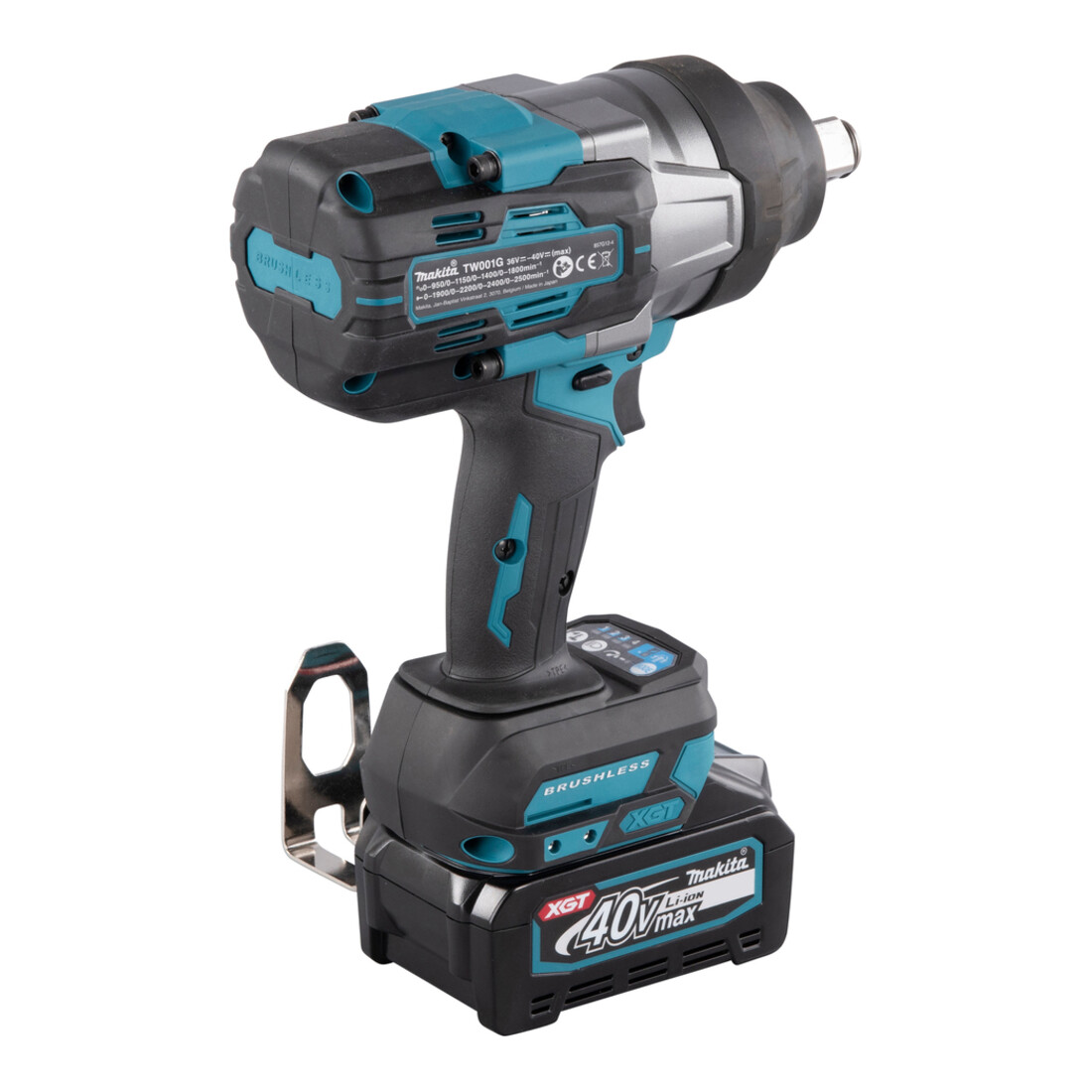 Makita Avvitatore a impulsi a batteria 40V max./4,0 Ah, 2 batterie + caricabatterie in MAKPAC TW001GM201