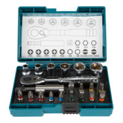 Makita Bit-Set 21 pièces avec clé à cliquet dans boîte plastique B-54081