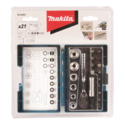 Makita Bit-Set 21 pièces avec clé à cliquet dans boîte plastique B-54081-4