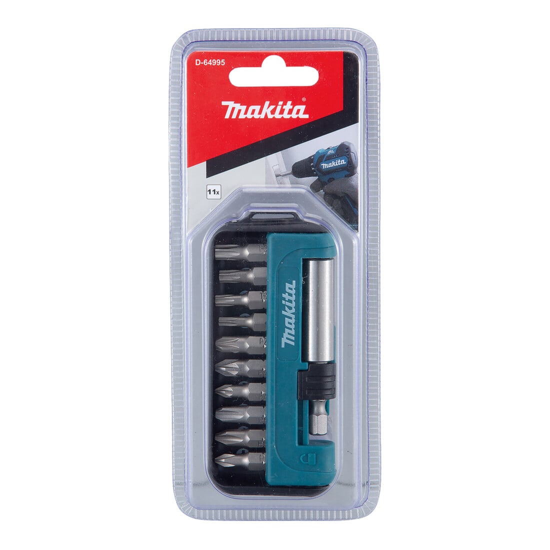 Makita bitset 11 stuks met PH, PZ en TX bits, 1 x bithouder magnetisch