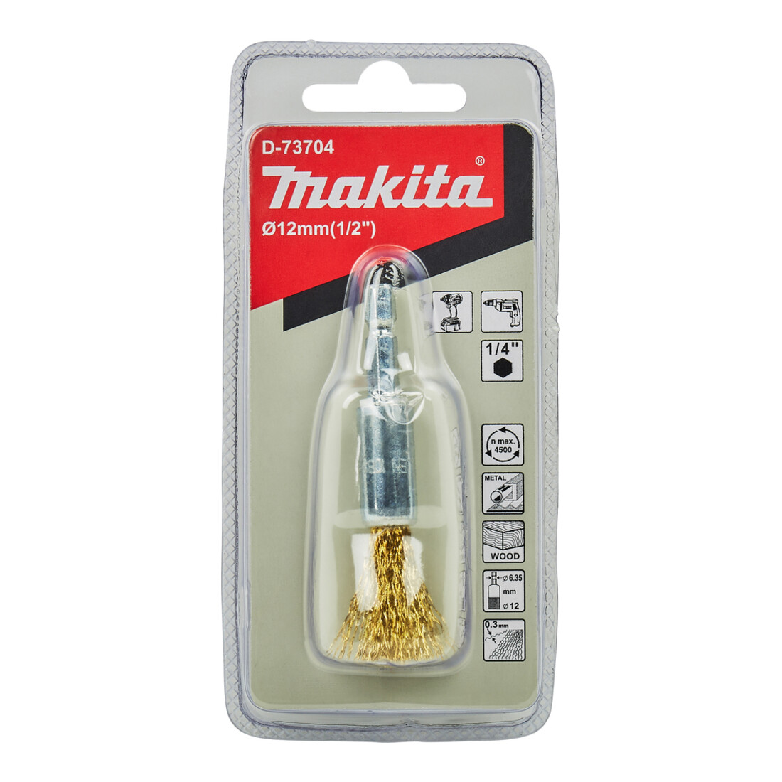 Brosse pinceau Makita, galvanisée, hexagonale 1/4
