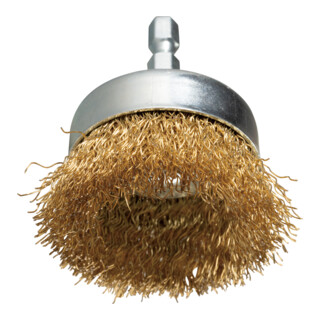 Brosse boisseau Makita ondulée, galvanisée, hexagonale 1/4