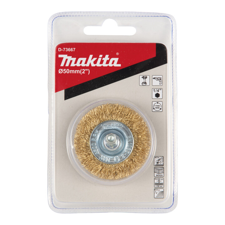Makita Brosse circulaire D-73667 Ø 50 mm, ondulée, zinguée, hexagone 1/4"