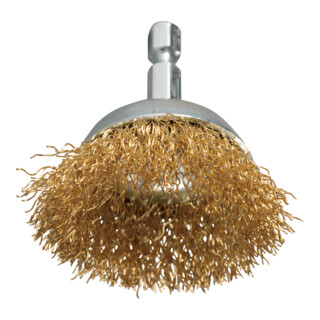 Brosse boisseau Makita ondulée, galvanisée, hexagonale 1/4