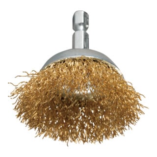 Brosse boisseau Makita ondulée, galvanisée, hexagonale 1/4