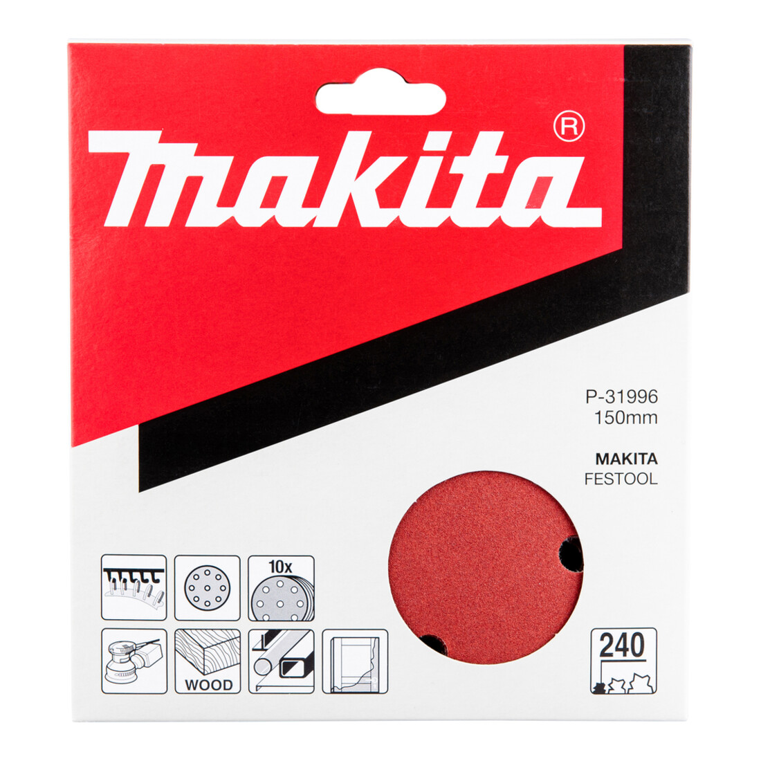 Makita Carta abrasiva 150mm K240 10pz. P-31996