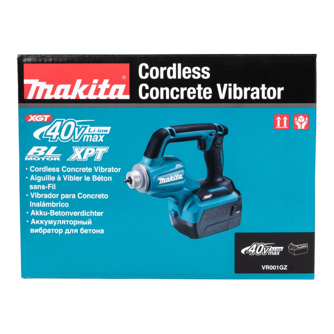 Makita Compacteur à béton sans fil 40V max. (sans batterie, sans chargeur) sans accessoire compacteur (utilisable uniquement avec accessoires)