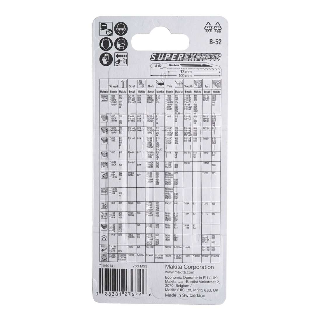 Makita decoupeerzaagblad B-52 Uni (B-06482)