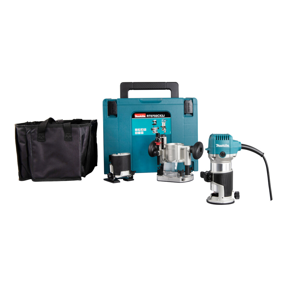 Makita Défonceuse multifonction 710 W avec modules de fraisage dans MAKPAC